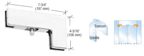C.R. Laurence CRL Aluminum Finish European Mid-Size Sidelite Mount Transom Patch Fitting | EUR440A