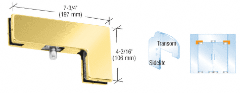 C.R. Laurence CRL Polished Brass Finish European Mid-Size Sidelite Mount Transom Patch Fitting | EUR440BR