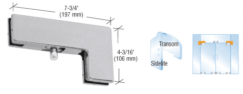 C.R. Laurence CRL Brushed Stainless Finish European Mid-Size Sidelite Mount Transom Patch Fitting | EUR440BS
