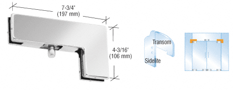C.R. Laurence CRL Polished Stainless Finish European Mid-Size Sidelite Mount Transom Patch Fitting | EUR440PS