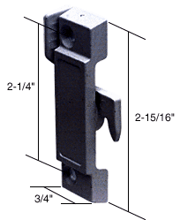 Black Sliding Window Lock; 2-1/4&quot; Screw Holes | F2512 | F2512