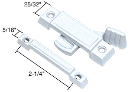 White Window Sash Lock; 2-1/4&quot; Screw Holes; 7/16&quot; Latch Projection - Bulk Pack | F2533B | F2533B