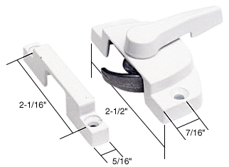 White Window Sash Lock; 2-1/16&quot; Screw Holes | F2588 | F2588