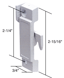 CRL White Sliding Window Lock; 2-1/4&quot; Screw Holes | F2594 | F2594