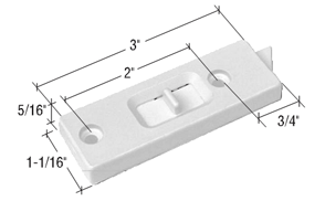 C.R. Laurence CRL White Tilt Window Latch; 2&quot; Screw Holes - Package | F2598