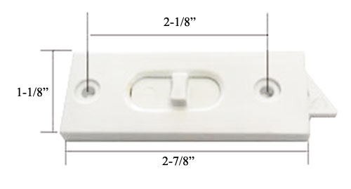C.R. Laurence CRL White Tilt Window Latch; 2-3/16&quot; Screw Holes - Package | F2627