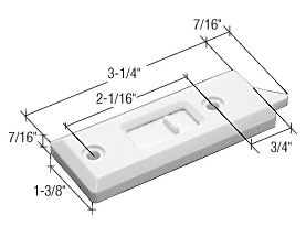 C.R. Laurence CRL White Tilt Latch; 2-1/16&quot; Screw Holes - Package | F2722