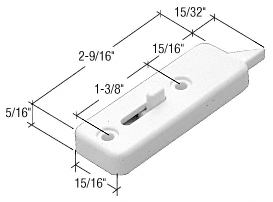 C.R. Laurence CRL White Tilt Latch; 1-3/8&quot; Screw Holes - Package | F2737