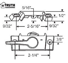 Dark Brown Sash Lock With 2-1/4&quot; Screw Holes With 3/8&quot; Hole Backset With Lugs | 50-827-70  | 5082770