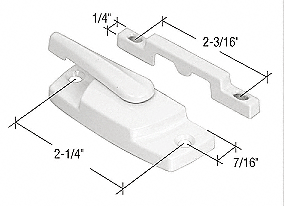 White Sash Lock With 2-1/4&quot; Screw Holes and  7/16&quot; Hole Backset Without Lugs | F2768 | F2768