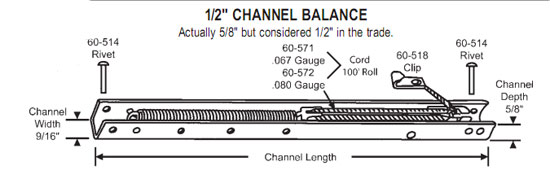 45&quot; Window Channel Balance; Stamped Number 4430 or 44C | 60134