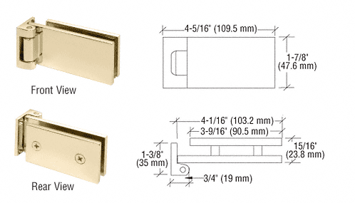 C.R. Laurence CRL Brass Free Swinging Offset Pivot Hinge | FA044BR