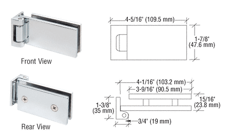 C.R. Laurence CRL Chrome Free Swinging Offset Pivot Hinge | FA044CH