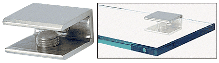 C.R. Laurence CRL Chrome Finish Solid Brass Square Glass Shelf Clamp | FA10CH