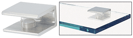 C.R. Laurence CRL Satin Chrome Finish Solid Brass Square Glass Shelf Clamp | FA10SC