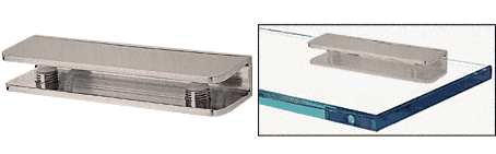 C.R. Laurence CRL Brushed Nickel Finish Solid Brass Rectangular Glass Shelf Clamp | FA11BN