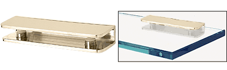 C.R. Laurence CRL Brass Finish Solid Brass Rectangular Glass Shelf Clamp | FA11BR