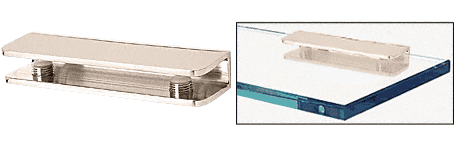 C.R. Laurence CRL Polished Nickel Finish Solid Brass Rectangular Glass Shelf Clamp | FA11PN