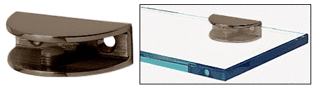 C.R. Laurence CRL Oil Rubbed Bronze Finish Solid Brass Rounded Glass Shelf Clamp | FA120RB