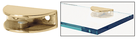 C.R. Laurence CRL Brass Finish Solid Brass Rounded Glass Shelf Clamp | FA12BR