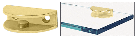 C.R. Laurence CRL Satin Brass Finish Solid Brass Rounded Glass Shelf Clamp | FA12SB