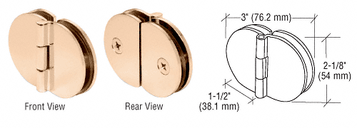 C.R. Laurence CRL Brass 180 Degree Glass-to-Glass Cabinet Hinge - Package | FA180BR
