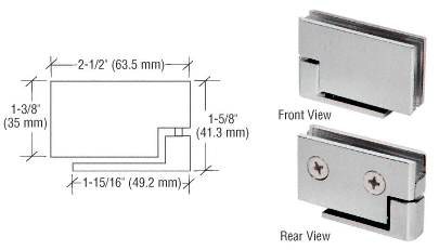 C.R. Laurence CRL Brushed Nickel Surface Mount Cabinet Pivot Hinges | FA50BN