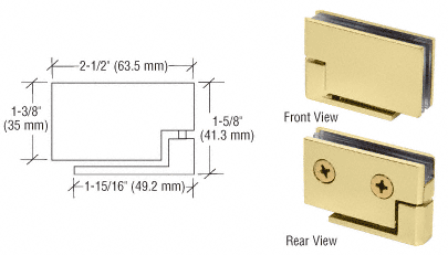 C.R. Laurence CRL Brass Surface Mount Cabinet Pivot Hinges - Package | FA50BR