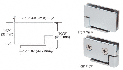 C.R. Laurence CRL Satin Chrome Flush Mount Cabinet Pivot Hinge - Package | FA50SC