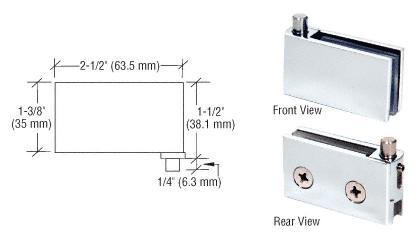 C.R. Laurence CRL Chrome Flush Mount Cabinet Pivot Hinge - Package | FA55CH