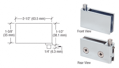 C.R. Laurence CRL Satin Chrome Flush Mount Cabinet Pivot Hinge - Package | FA55SC