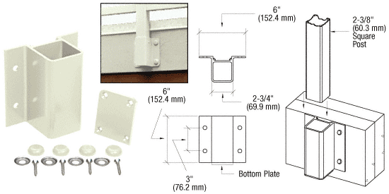 C.R. Laurence CRL Oyster White Fascia Mount Bracket | FB10W