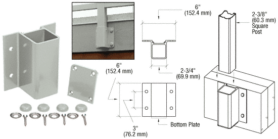 C.R. Laurence CRL Agate Gray Fascia Mount Bracket | FB1AGY