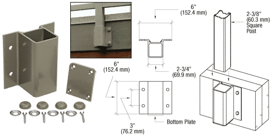 C.R. Laurence CRL Beige Gray Fascia Mount Bracket | FB1BGY