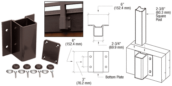 C.R. Laurence CRL Matte Bronze Fascia Mount Bracket | FB1BRZ