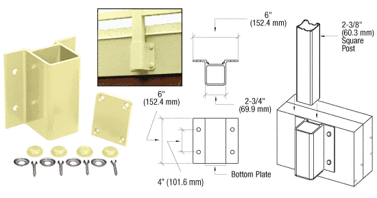 C.R. Laurence CRL Chromate (Unfinished) Fascia Mount Bracket | FB1CRM