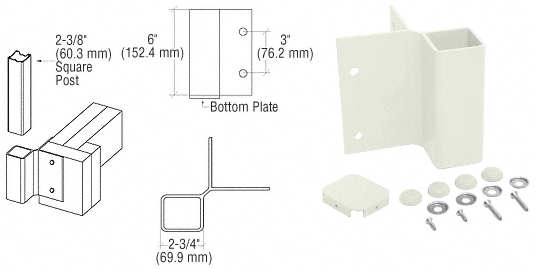 C.R. Laurence CRL Oyster White 90 Degree Fascia Mounted Bracket | FB20W