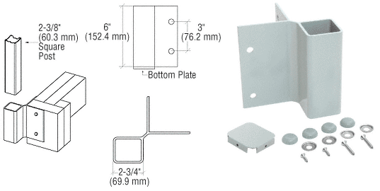 C.R. Laurence CRL Agate Gray 90 Degree Fascia Mounted Bracket | FB2AGY