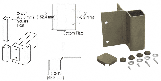 C.R. Laurence CRL Beige Gray 90 Degree Fascia Mounted Bracket | FB2BGY