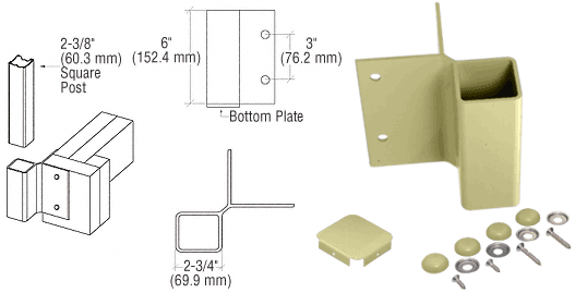 C.R. Laurence CRL Chromate (Unfinished) 90 Degree Fascia Mounted Bracket | FB2CRM