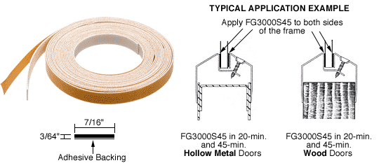 C.R. Laurence CRL Fire Glazing Tape (45 Minute) | FG3000S45