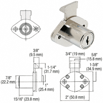 Chrome FixtureGuard Medium Security Spring Latch Lock 
 | FG778