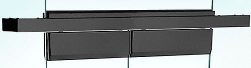 C.R. Laurence CRL 72&quot; Double Door Black Anodized Floating Header | FH4BLD