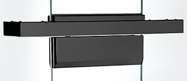 C.R. Laurence CRL 36&quot; Single Door Black Anodized Floating Header | FH4BLS