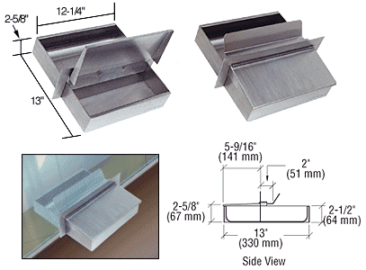 C.R. Laurence CRL Counter-Top 12-1/4&quot; Wide x 13&quot; Deep X 2-5/8&quot; High Deal Tray with Flip Lid | FL1213
