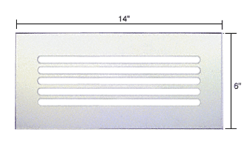 Mirart 14&quot; x 6&quot; Clear Acrylic Mirror Grille  | FMG1460