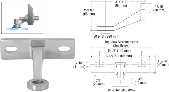 C.R. Laurence CRL Brushed Stainless Heavy Duty Single Arm Wall Mount Frame Spider | FMH1BS