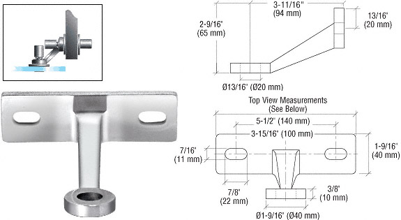 C.R. Laurence CRL Polished Stainless Heavy Duty Single Arm Wall Mount Frame Spider | FMH1PS