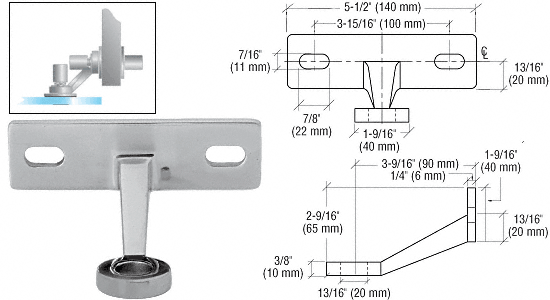 C.R. Laurence CRL Brushed Stainless Regular Duty Single Arm Fin Mount Frame Spider | FMR1BS