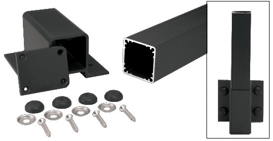 C.R. Laurence CRL 200, 300, 350 &amp; 400 Series Matte Black 48&quot; Fascia Mount Post Kit | FP48KBL